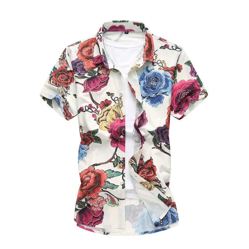 Romantic Rose Short Sleeve  Floral Shirts