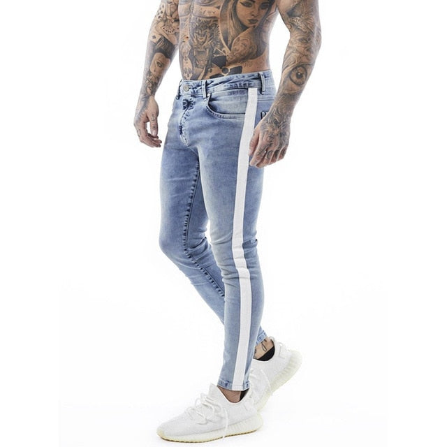 Skinny Jeans For Men Tape Designer Distressed Stretch Jeans