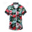 Short Sleeve Floral Print Red Shirt Tropical Seaside Hawaiian