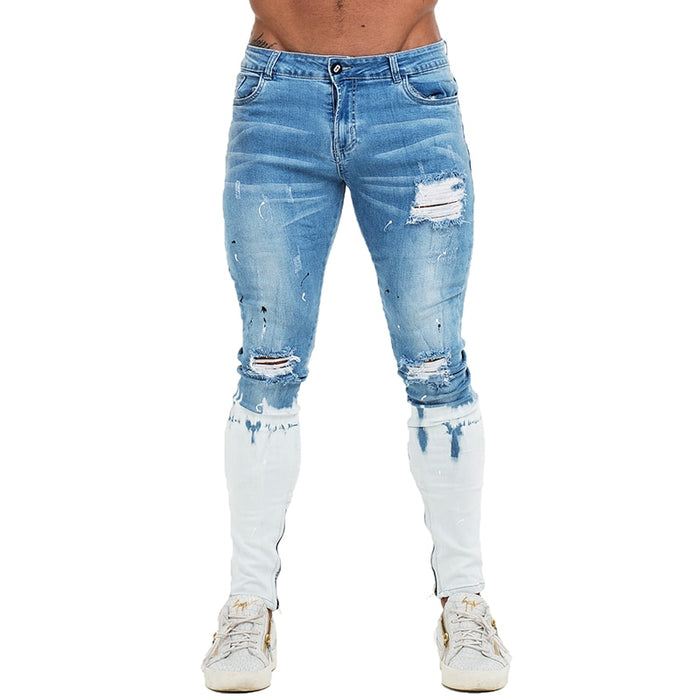 Mens Skinny Jeans Blue Ripped Skinny Jeans