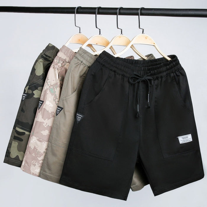 Elastic Waist Camouflage Shorts