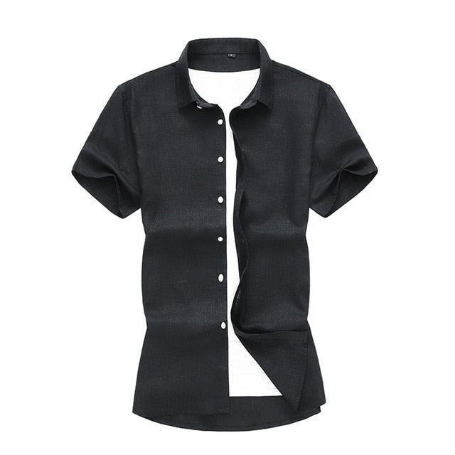 Cotton Linen Breathable Cool White Khaki Black Shirt