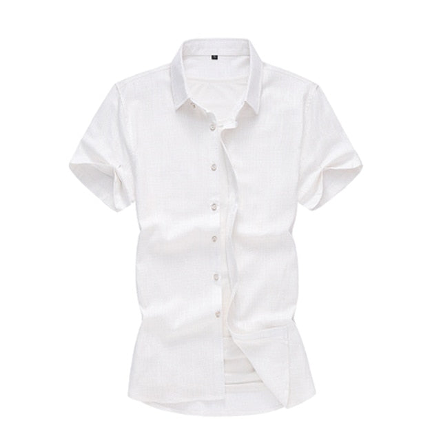 Cotton Linen Breathable Cool White Khaki Black Shirt