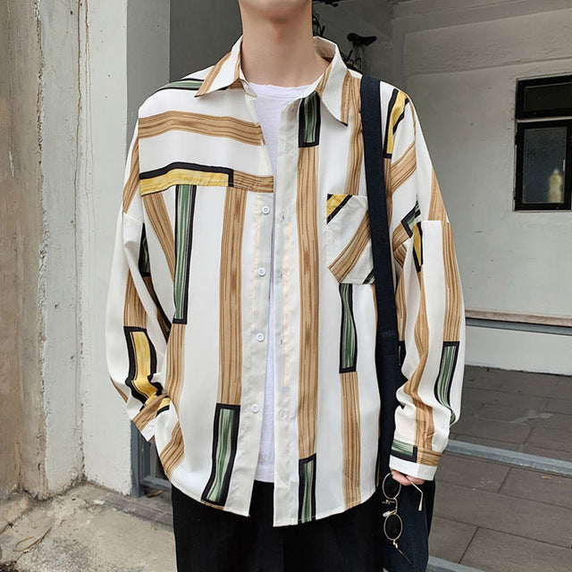 Casual Korean Fashion Striped Shirt