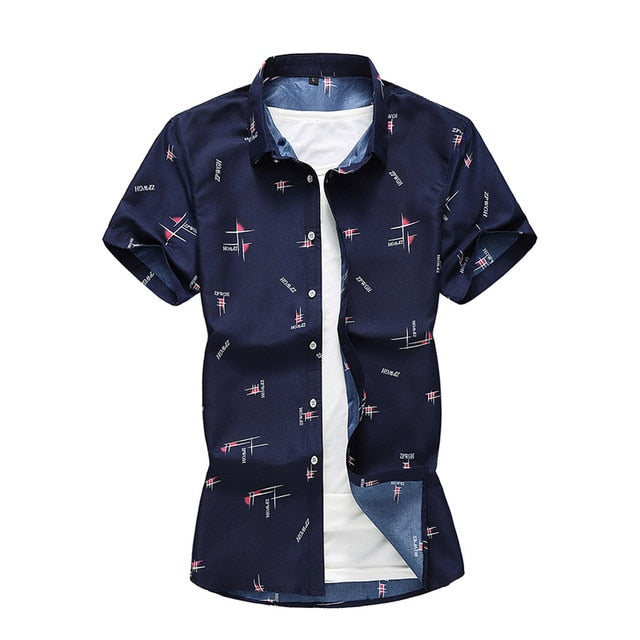 Korea Fashion Short Sleeve Designer Button Down Casual Shirt