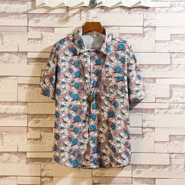 Cat and Hat Funny Printed Shirts