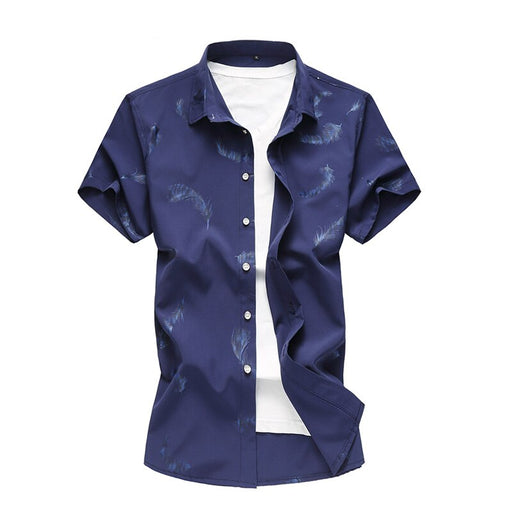 Feather Printed  Short Sleeve Shirt